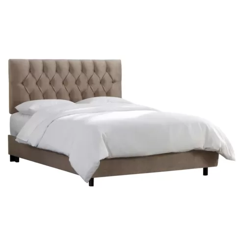 Edwardian Tufted Bed Velvet Skyline Furniture2